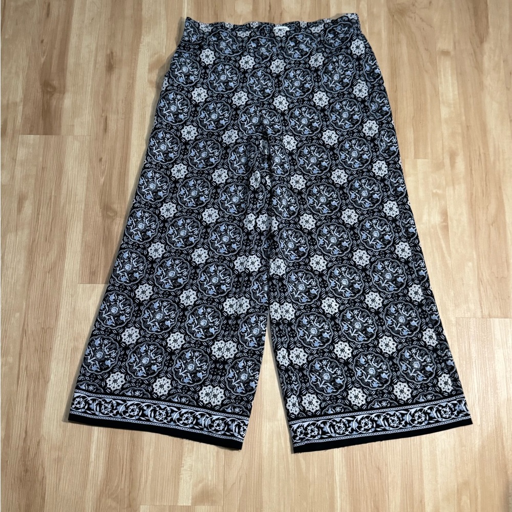 Max Studio Monochrome Patterned Wide Leg Pants